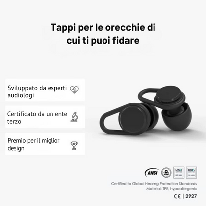 Tappi per le orecchie QuietPlugs + Custodia in omaggio
